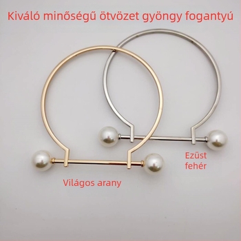Ötvözetből készült táska hardver-készlet gyöngyös D-formájú fogantyúval