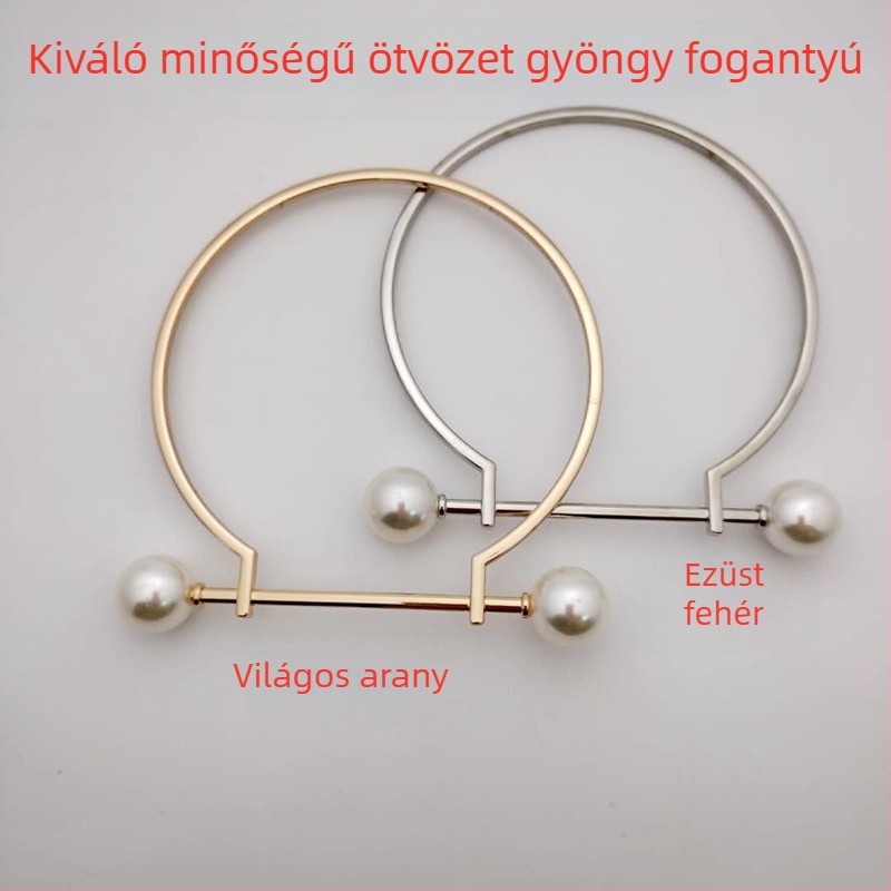 Ötvözetből készült táska hardver-készlet gyöngyös D-formájú fogantyúval