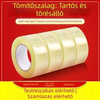 Átlátszó csomagoló ragasztószalag logónyomtatással, erőteljes záró szalag