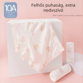 Modal anyagú lányoknak, boxer alsónemű középmagas derekú masnival, 3–8 éveseknek