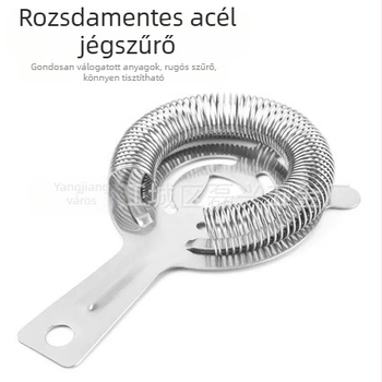 Rozsdamentes acélból készült jégszűrő koktélokhoz
