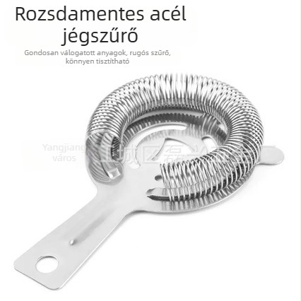 Rozsdamentes acélból készült jégszűrő koktélokhoz