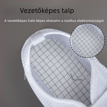 Antisztatikus hálós cipő, légáteresztő, vastagított puha talp, tépőzáras zárás, uniszex műhelycipő