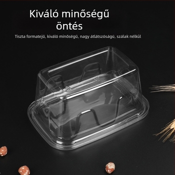 Egyszer használatos átlátszó süteményes doboz, nyomás- és nedvességálló, elvitelre szánt csomagolás tortákhoz, süteményekhez és gyümölcsökhöz