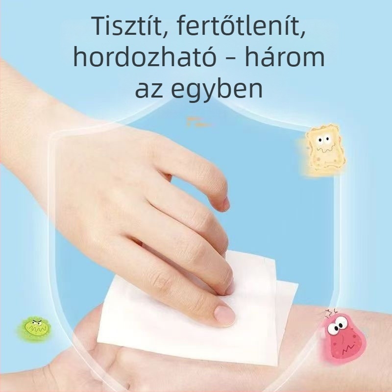 Bestway 10 egyenként csomagolt, 75%-os alkoholt tartalmazó nedves törlőkendő bőrtisztításra és fertőtlenítésre, méret 150 × 180 mm