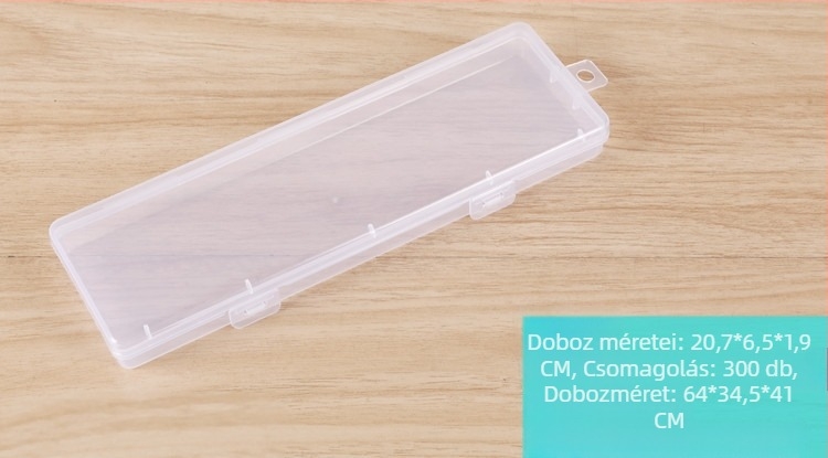Átlátszó PP téglalap alakú tároló doboz viaszos csomagoláshoz, festék alkatrészekhez, irodai kellékekhez és horgász felszereléshez
