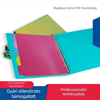 Meisi A4 PVC mappa 3 lyukú O-típusú kötés, élénk fedél