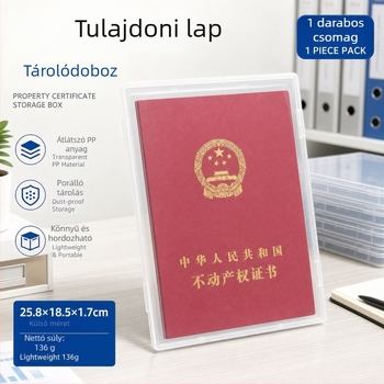 Fedeles műanyag dokumentumtároló doboz háztartási iratokhoz és személyazonosító igazolványokhoz