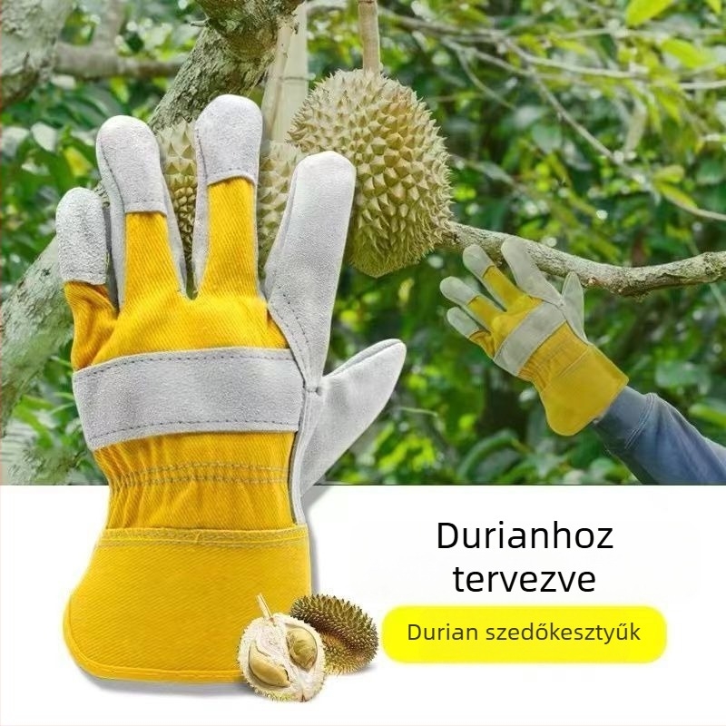 Durianhoz készült vastag védőkesztyűk, szúrás- és vágásálló, kopásálló, durian nyitásához és hámozásához, tiszta és higiénikus háztartási kesztyűk