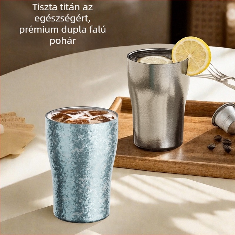 Kingvik tiszta titán kettős falú hőszigetelt sörös pohár kültéri használatra