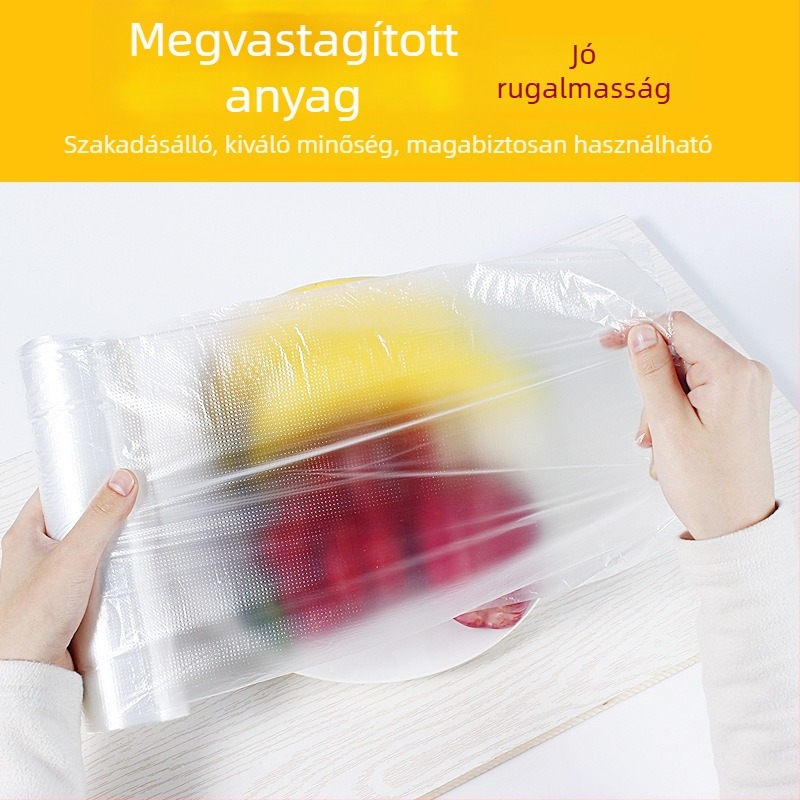 Lapos szájú tekercses frissességmegőrző zacskók, háztartási konyhai, egyszer használatos, extralarge, áttetsző műanyag élelmiszerzsákok, vastagított