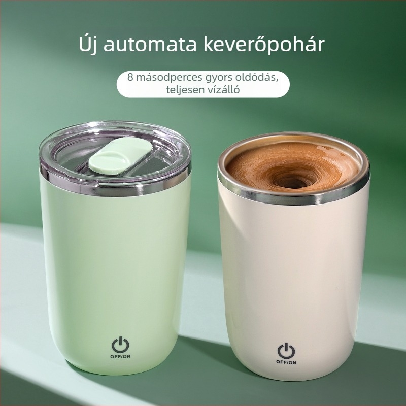 Automata mágneses keverőpohár kávéhoz és szója tejhez, újratölthető, hordozható