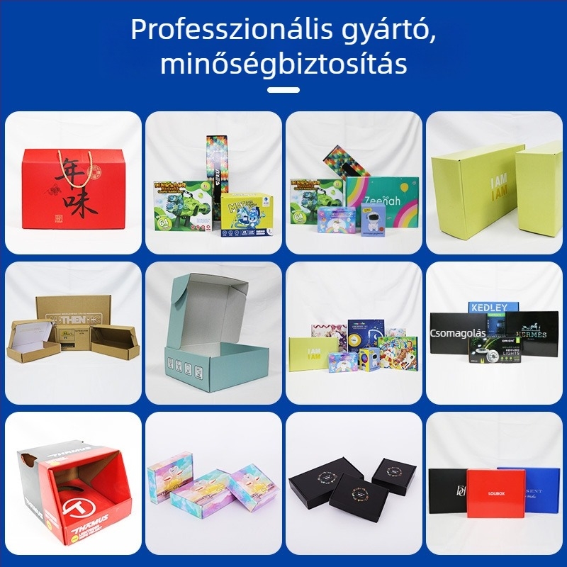 Hullámkartonból készített színes melltartó doboz ruhák csomagolásához logóval