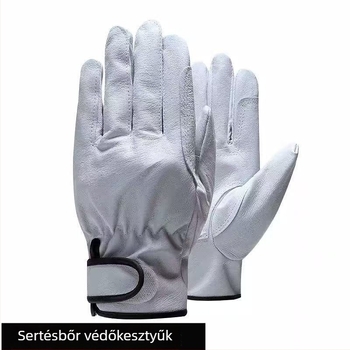 Első osztályú sertésbőr hegesztő kesztyű, rövid csuklórész, argon-ív hegesztéshez, égésvédő, puha bőr, szürke színben, védő kesztyű hegesztőknek és sofőröknek