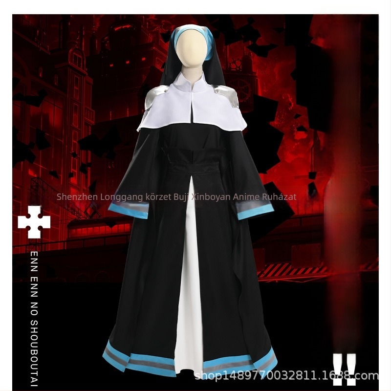 Fire Force: Alice Szerzetesnő C Egyenruha – Cosplay jelmez, tűzoltó nővér az anime-előadásokhoz