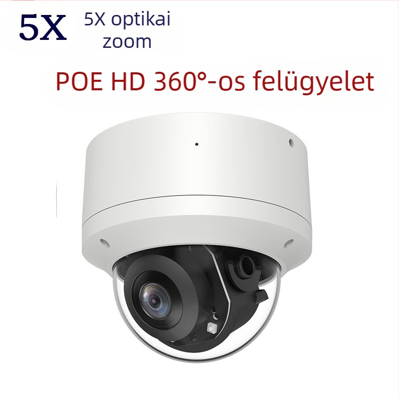 5x elektromos zoomos PTZ kamera, 360° panoráma, vízálló és robbanásbiztos PoE kamera