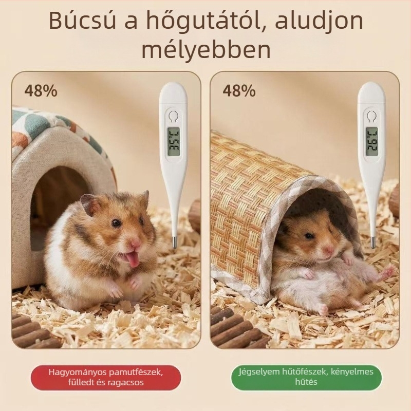 Nyári odú hörcsögök és tengerimalacok számára hűsítő alagúttal és jégselyem matraccal