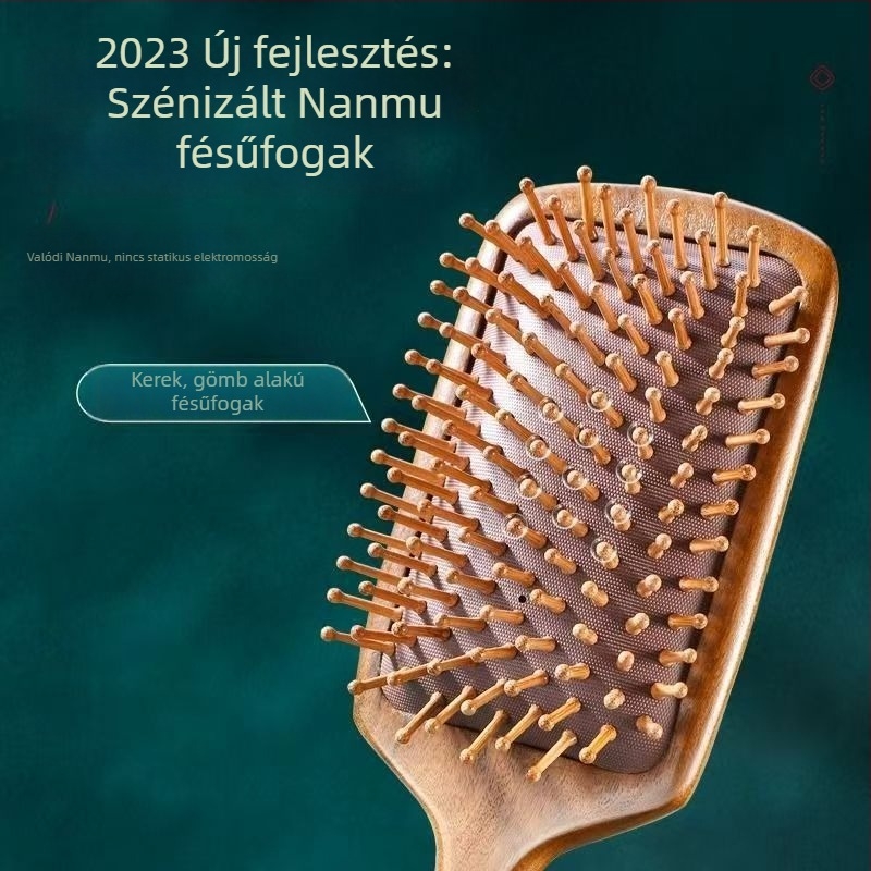 Szantálfa multifunkcionális masszázs fésű légpárnás kialakítással, antistatikus fa fésű otthoni használatra