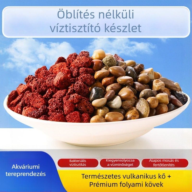 Vulkániás kő és patak-kő akváriumi tájépítéshez és aljzatként, természetes kövek vízi növényekhez és teknősbékák élőhelyéhez