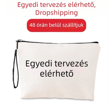 Többcélú hordozható kozmetikai táska, kis méret, geometriai minta, cipzáros zseb