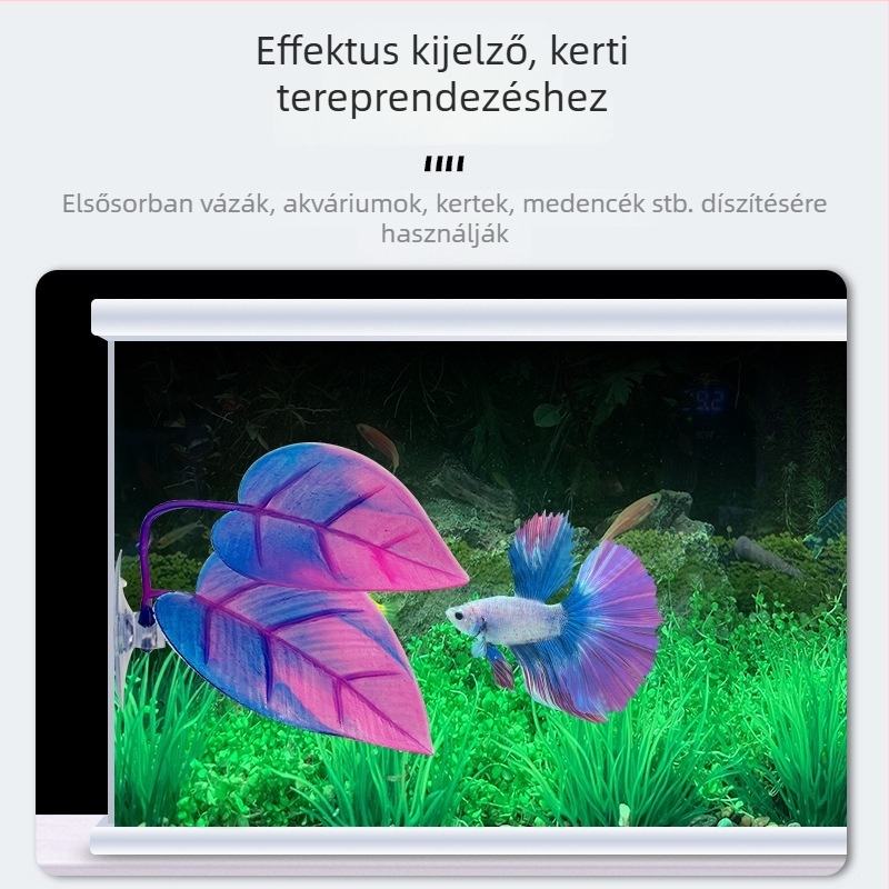 Levelet formázó Betta hal dekoráció akváriumhoz – műanyag vízi növényi levél, dekoráció, pihenés és rejtekhely, szaporodáshoz