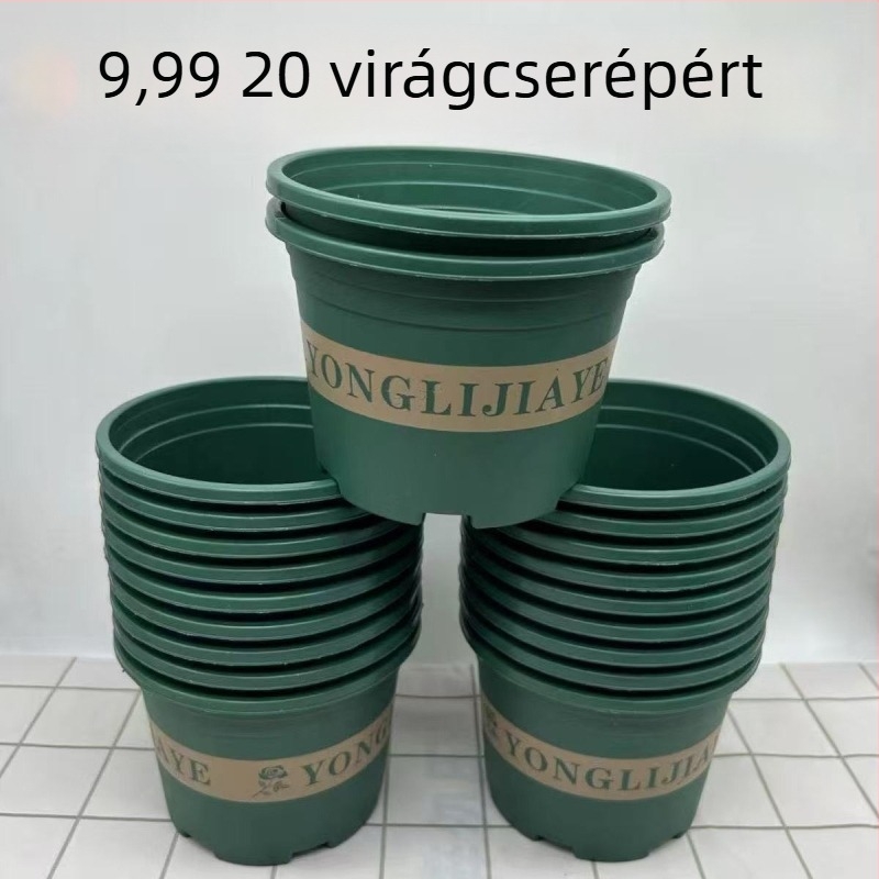 20 darab mûanyag szukkulens virágtál, átmérő 14,5 cm, magasság kb. 10 cm, 150 gallonos virágcserép, ötödik generáció