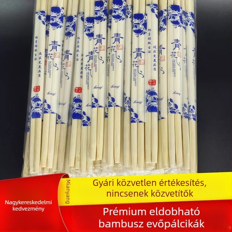 Egyszer használatos bambusz evőpálcikák éttermek és gyorséttermek számára, higiénikusak, gyártóktól nagykereskedelmi beszerzéshez, elvitelre