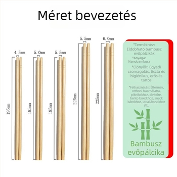 Egyszer használatos piros evőpálcikák esküvőkre és ünnepi alkalmakkor, gyorséttermek, otthon és étterem számára, egyedi csomagolású