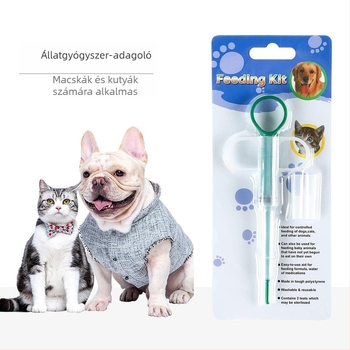 Kisállatgyógyszer-adagoló készülék macskáknak és kutyáknak, injekciószerű tablettadoboz folyékony és kapszulás gyógyszerekhez