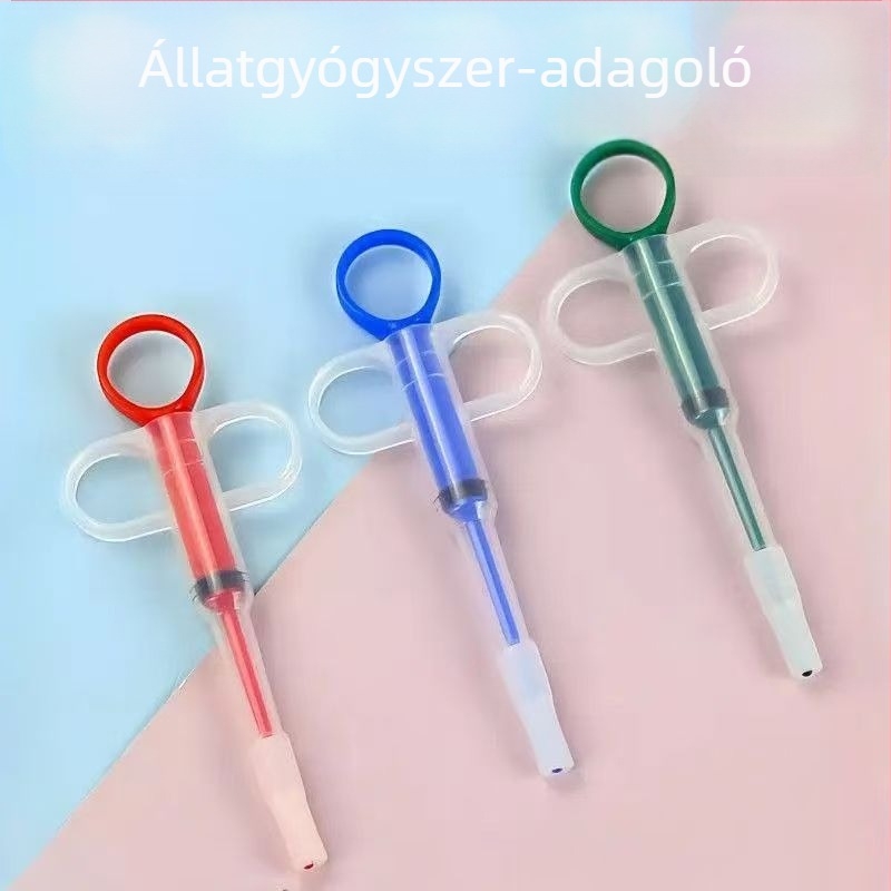 Kisállatgyógyszer-adagoló készülék macskáknak és kutyáknak, injekciószerű tablettadoboz folyékony és kapszulás gyógyszerekhez