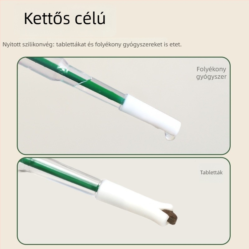 Kisállatgyógyszer-adagoló készülék macskáknak és kutyáknak, injekciószerű tablettadoboz folyékony és kapszulás gyógyszerekhez