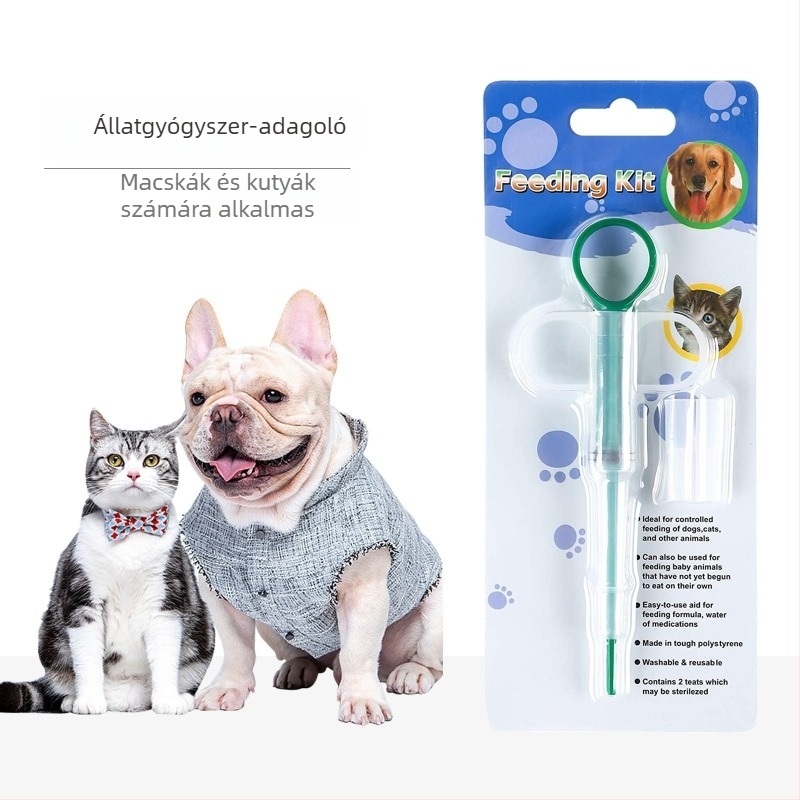 Kisállatgyógyszer-adagoló készülék macskáknak és kutyáknak, injekciószerű tablettadoboz folyékony és kapszulás gyógyszerekhez