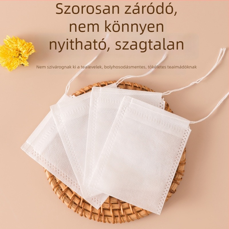Élelmiszer-minőségű egyszer használatos teafiltertasakok, tealevelekhez és virágos teákhoz, hordozható, kompakt