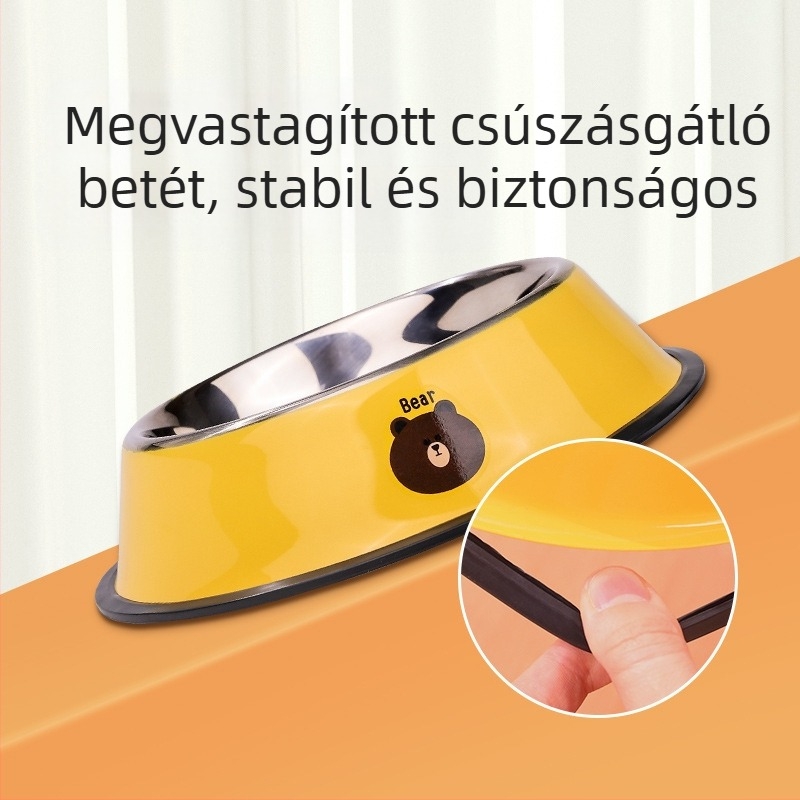 Rozsdamentes acélból készült etető- és itatál kutyáknak és macskáknak, csöpögés elleni, nagy méret