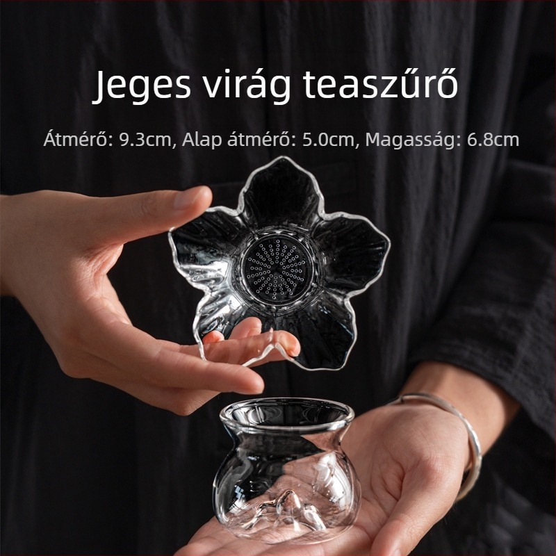 Kreatív üvegből készült teatisztító finom szűrővel, elegáns, magas minőségű teáscsésze a könnyű tea készítéséhez