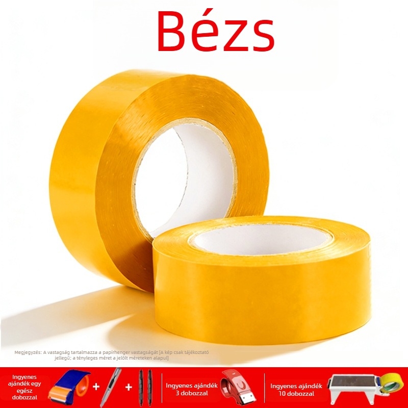 Átlátszó csomagoló ragasztószalag, nagy tekercs, erős tapadással záráshoz és csomagoláshoz