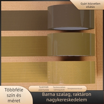 Barna csomagoló szalag, 4,8 cm széles, erős tapadás, hossz 66 m