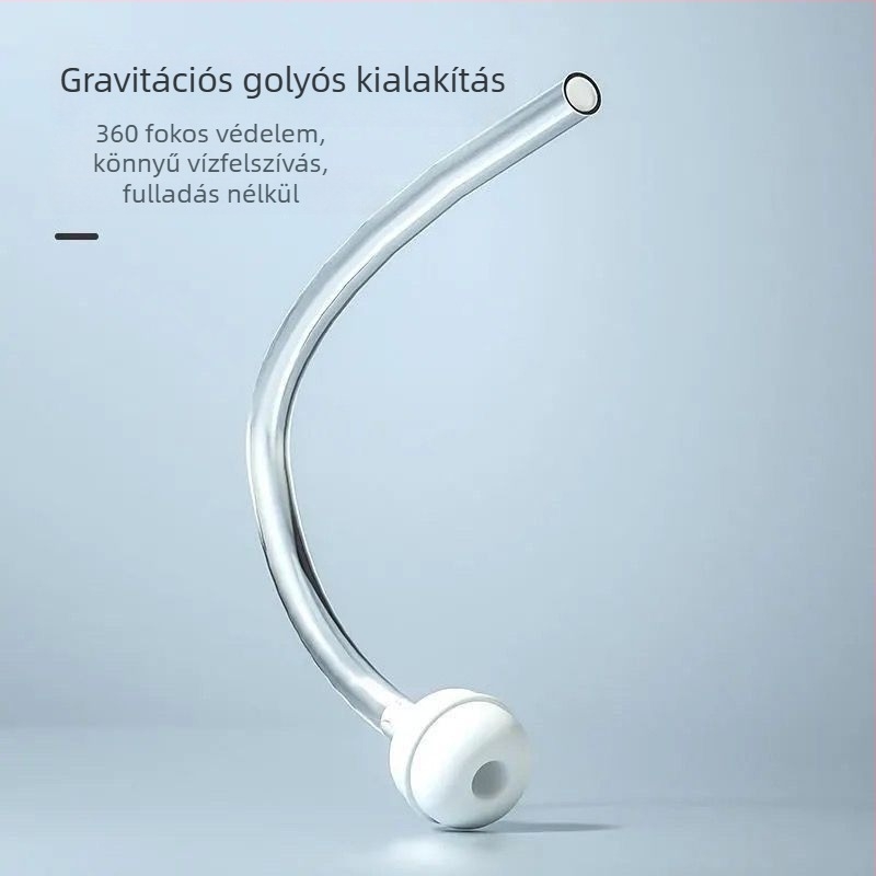 Hosszú szilikon szívócső széles szájú palackhoz, univerzális cserealkatrész, puha cső