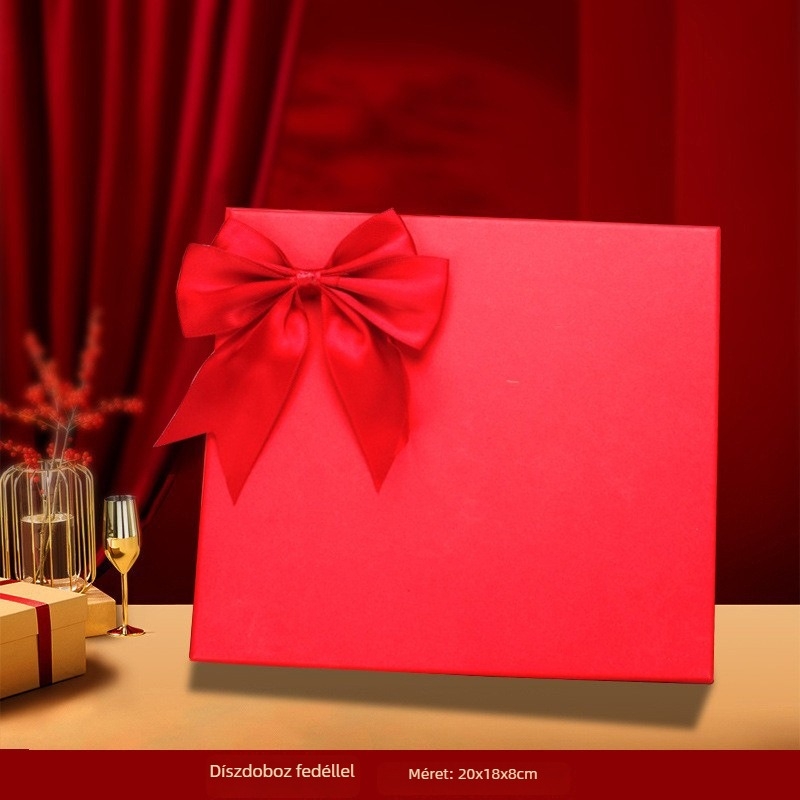 Minimalista ajándékdoboz Instagram-stílusban, születésnapra és Valentín-napra, üres doboz