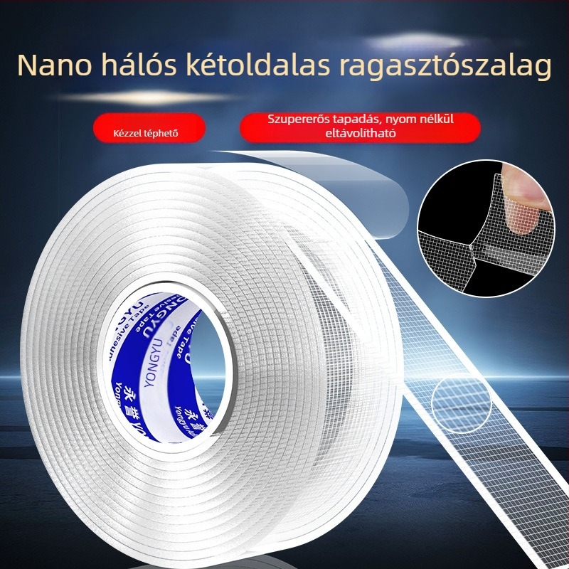 Átlátszó hálós nano ragasztó, erős ragasztó, kétoldalas, akril alapú a falak és járművek rögzítéséhez