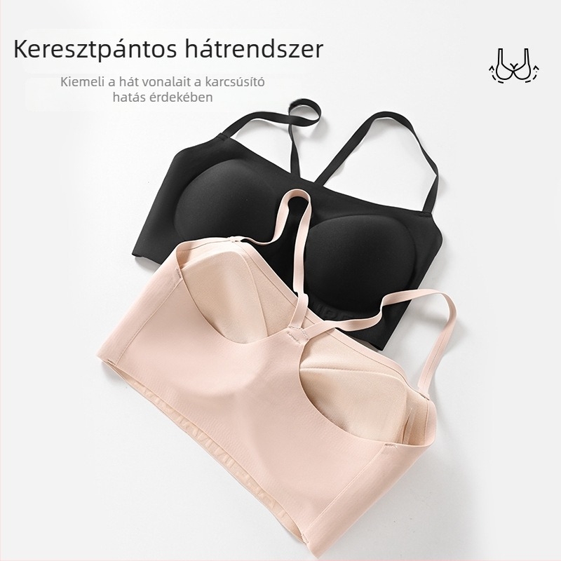 Mulberry selyem vékony, varrás nélküli melltartó, keresztben hátával, formázott kosárral, teljes fedés, kötőanyag nélküli, lélegző selyem bélés