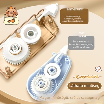 Capibara mintás javítószalag iskolásoknak, csendes és sima, kompakt és strapabíró, hordozható és esztétikus