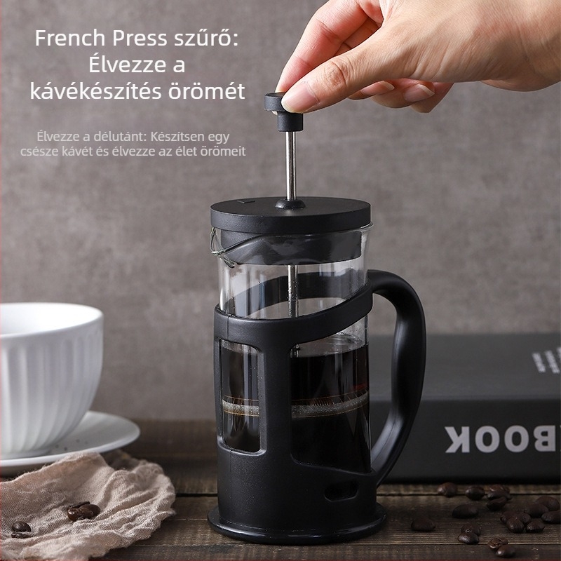 Yi Xing Hőálló boroszilikát tea-készítő magas fedéllel és rozsdamentes acél nyomásos francia press kávéfőző