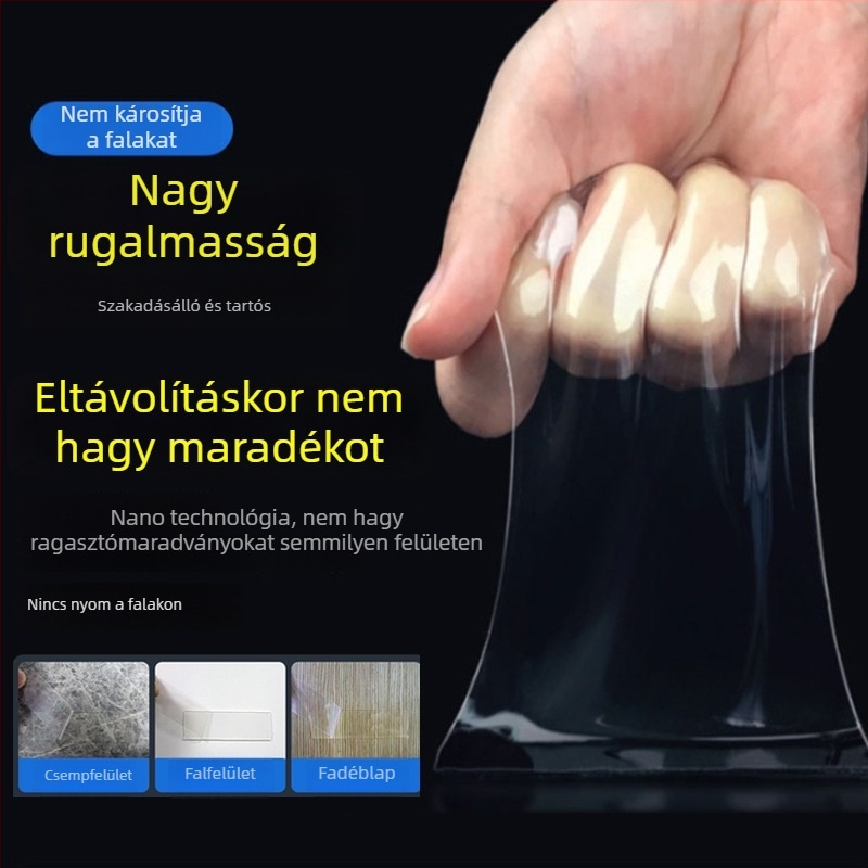 Átlátszó kétoldalas autóragasztó nano-akrilból, vízálló, hőálló, nyomot nem hagy