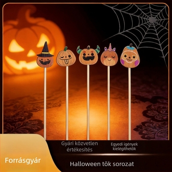 Halloween tökös parti – bambusz nyársak gyümölcsökhöz, desszertekhez és koktélokhoz