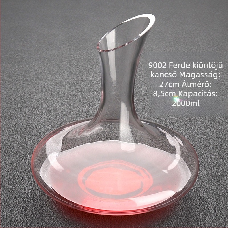 Jingyu kristályüveg dekantáló, ferde szájú, nagy hasú kialítás, átlátszó, kapacitás több mint 1000 ml