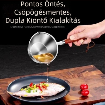 304 rozsdamentes acél mini olajtál – olaj öntésére és melegítésére
