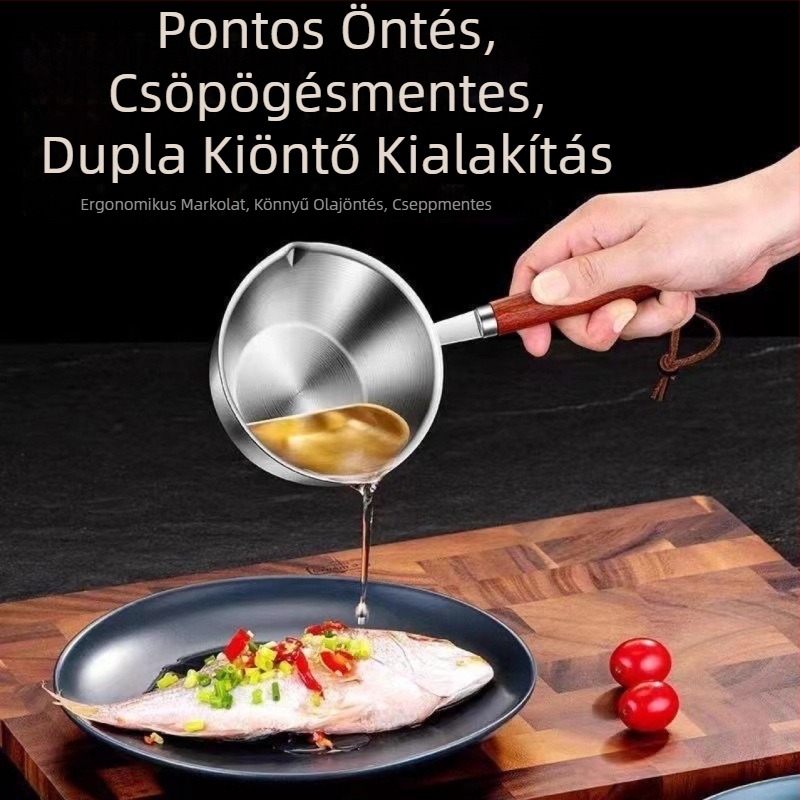 304 rozsdamentes acél mini olajtál – olaj öntésére és melegítésére