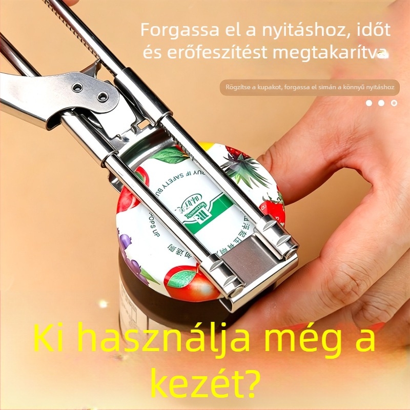 Rozsdamentes acélból készült multifunkcionális könnyen nyíló konzerv- és üvegnyitó, állítható konyhai eszköz