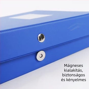 YJ-813 Fájlbox, A4 Dokumentumok Tárolása, Kopásálló Vastag PVC Karton, Pénzügyi Dokumentumok Doboz